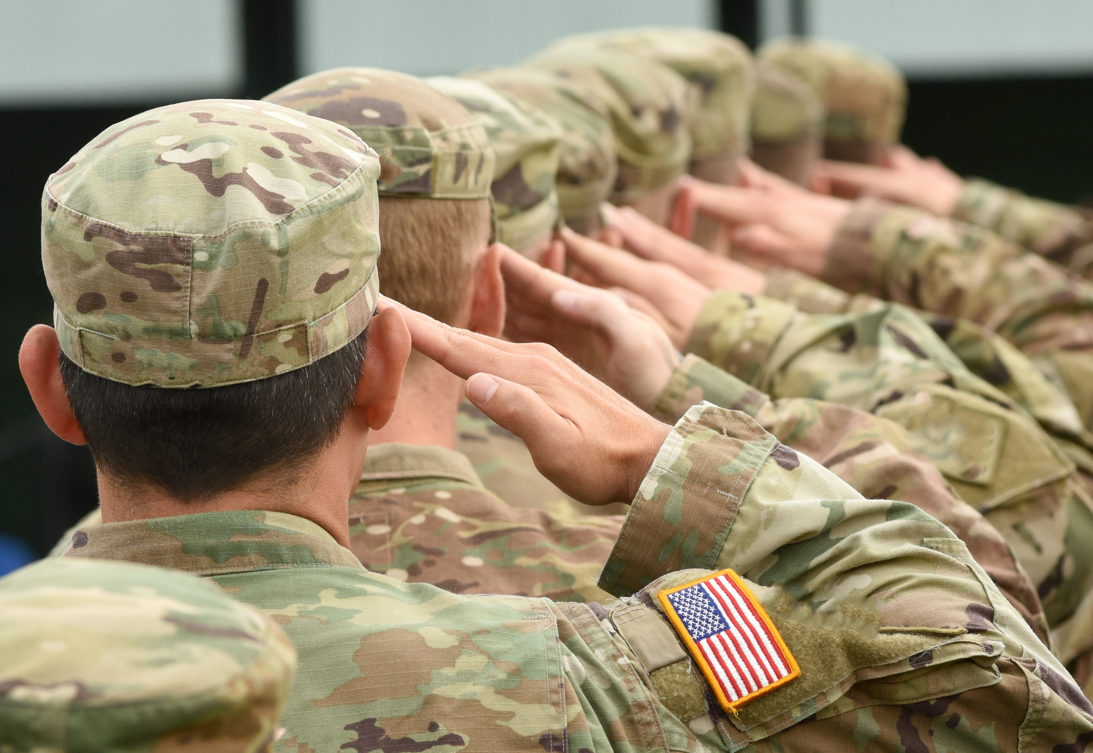 National Guard Soldiers Saluting